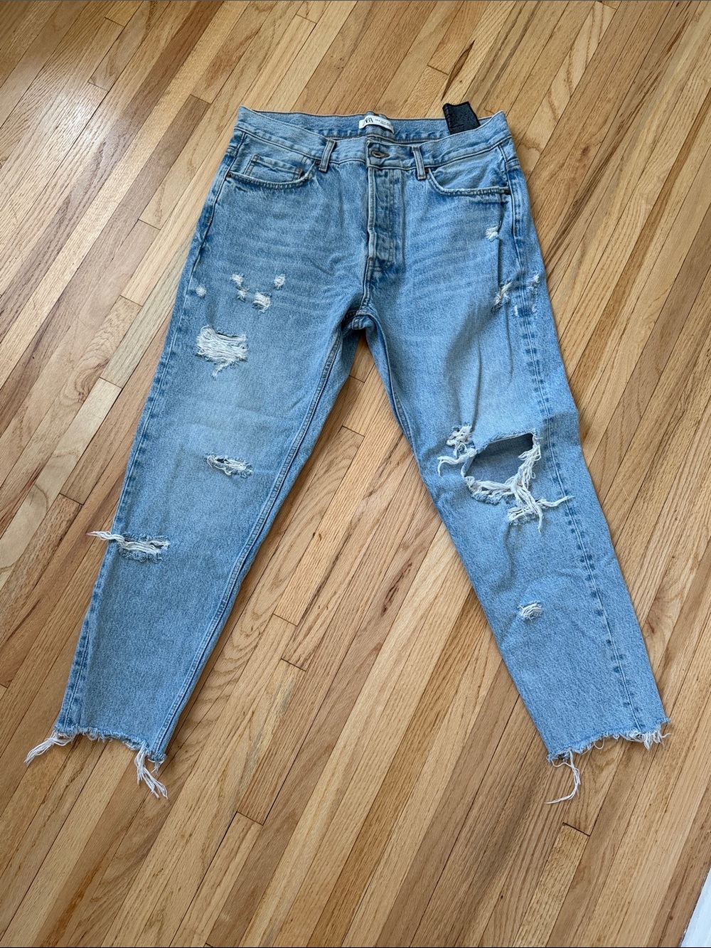 Zara Light Blue Distressed Slim Men’s Jeans size 34